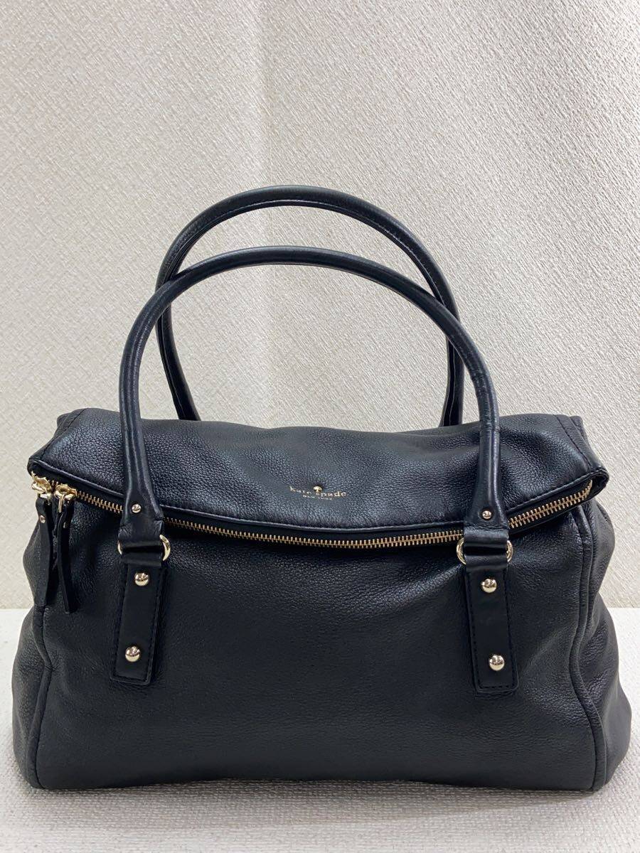 【中古】kate spade new york◆トートバッグ/レザー/BLK/無地/PXRU2238【バッグ】