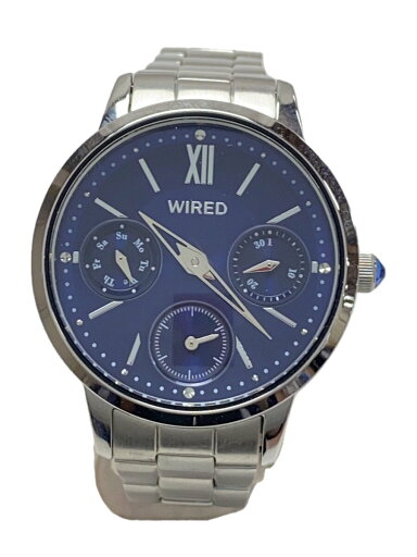 【中古】WIRED◆クォーツ腕時計/アナログ/ステンレス/NVY/SLV/VD75-KLZ0//【服飾雑貨他】 【中古】WIRED◆クォーツ腕時計/アナログ/ステンレス/NVY/SLV/VD75-KLZ0//【服飾雑貨他】