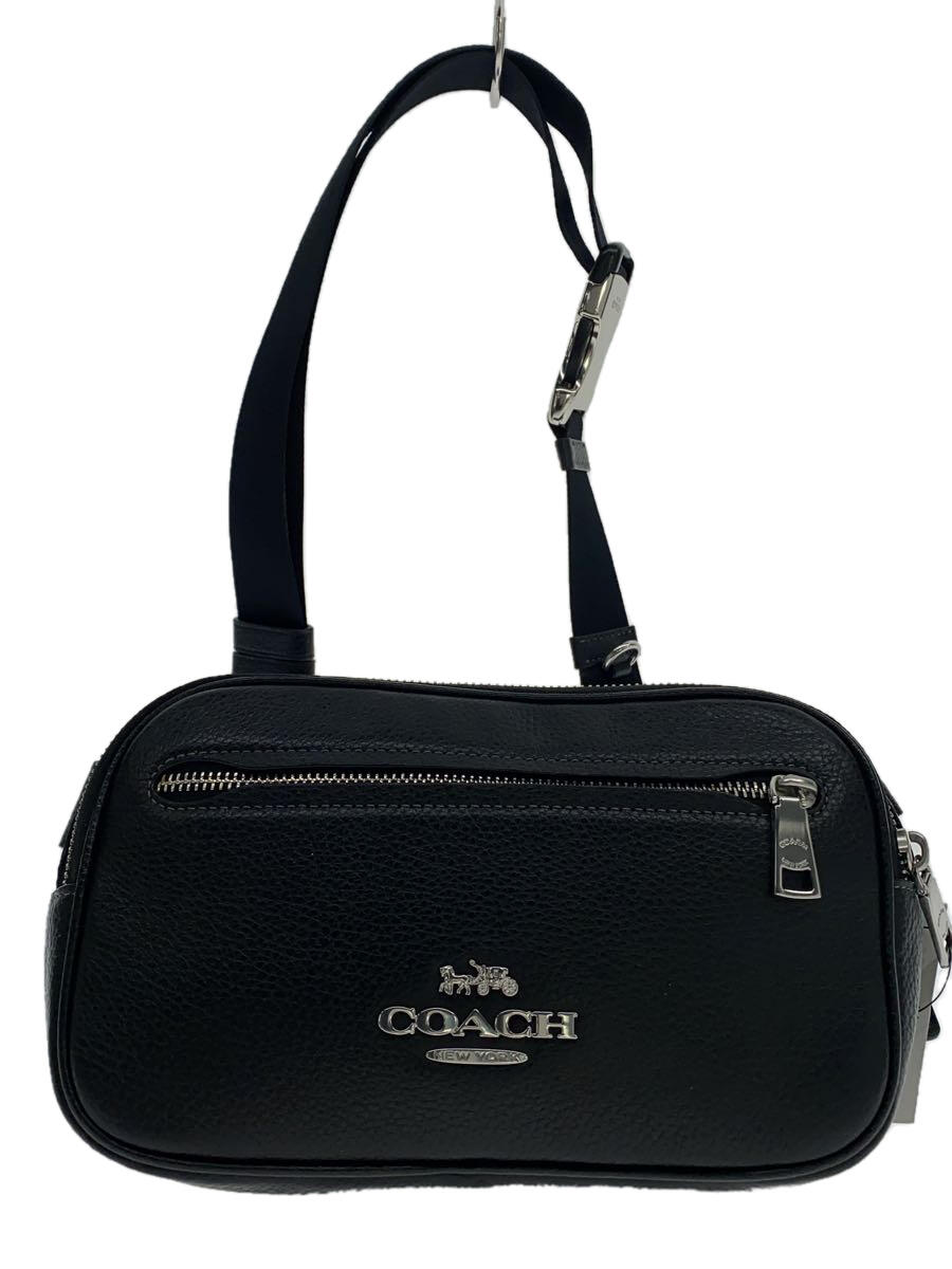 【中古】COACH◆ウエストバッグ/レザー/BLK/CJ507【バッグ】