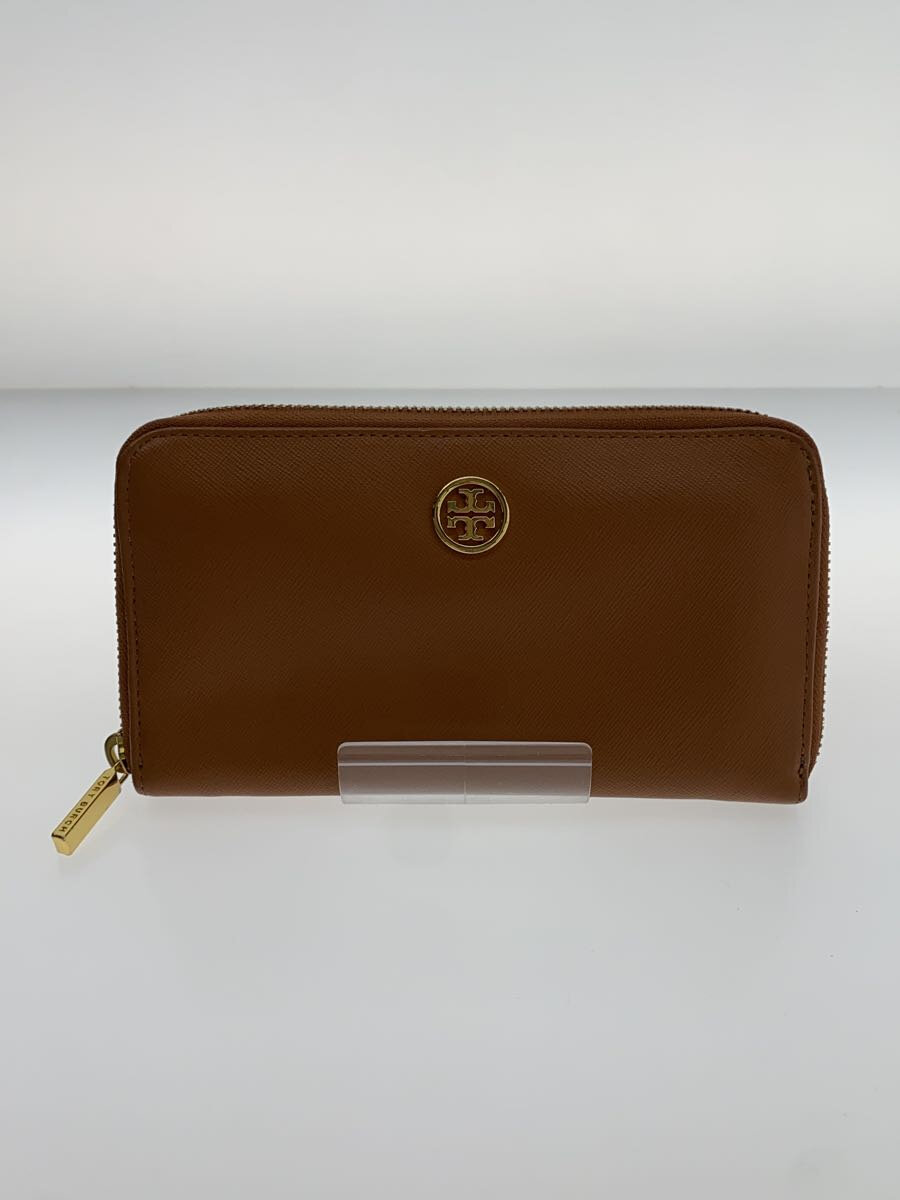 【中古】TORY BURCH◆長財布/レザー/BRW/無地/レディース【服飾雑貨他】