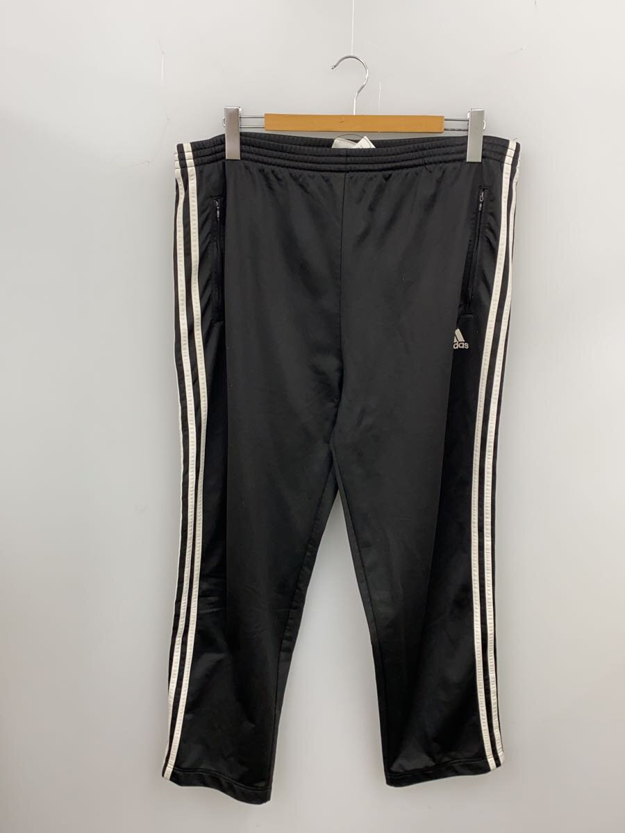 【中古】adidas◆90s/万国旗タグ/サイドボタントラックパンツ/ボトム/L/ポリエステル/BLK【メンズウェア】