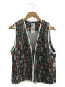 【中古】6(ROKU) BEAUTY & YOUTH UNITED ARROWS◆DIAMOND MOTIF CUT PILE VEST/ベスト/FREE/ポリエステル/ブラウン/ブルー【レディースウェア】