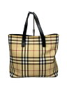 【中古】BURBERRY LONDON◆ハンドバッグ/PVC/BEG/チェック【バッグ】