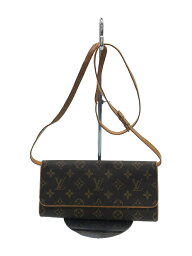 【中古】LOUIS VUITTON◆ポシェットツインGM_モノグラム_BRW/PVC/BRW【バッグ】