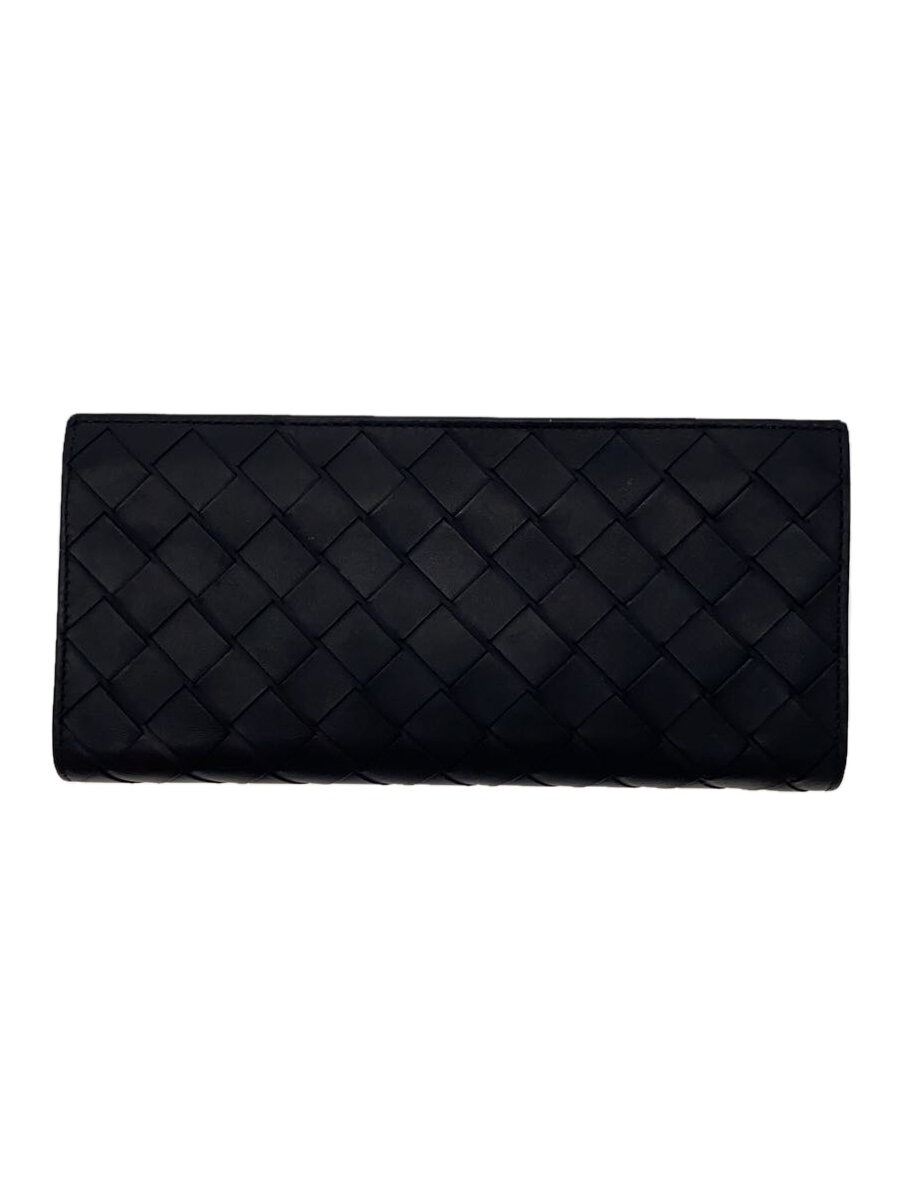 【中古】BOTTEGA VENETA◆長財布/レザー/ブラック/メンズ/--【服飾雑貨他】