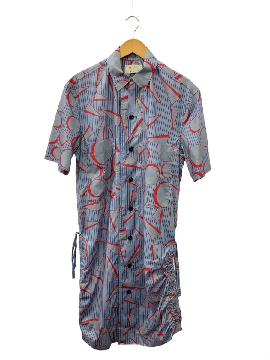 【中古】77circa◆半袖ワンピース/--/ポリエステル/BLU/総柄【レディースウェア】(4.0)