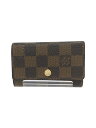 【中古】LOUIS VUITTON◆ミュルティクレ6_ダミエ・エベヌ_BRW/レザー/BRW/レディース【服飾雑貨他】(4)