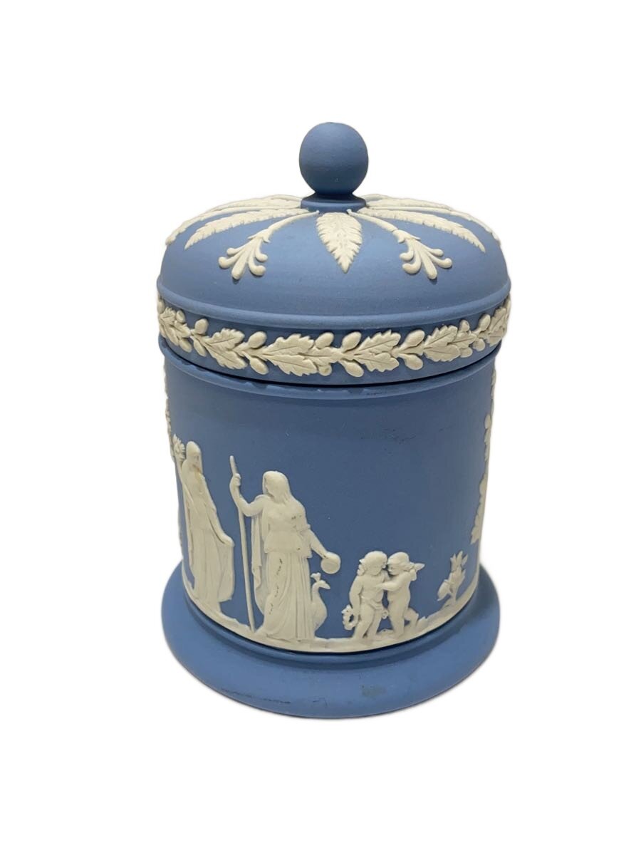 【中古】WEDGWOOD◆インテリア雑貨/ジャスパー/キャニスター/小物入れ/欠け有【インテリア小物・日用雑貨】