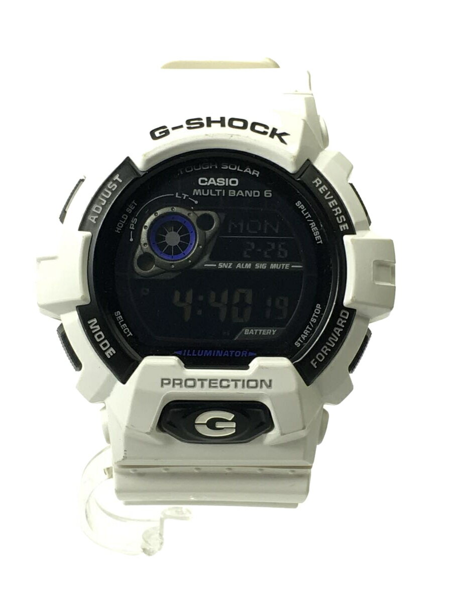 【中古】CASIO◆ソーラー腕時計・G-SHOCK/デジタル/ラバー/WHT/WHT【服飾雑貨他】