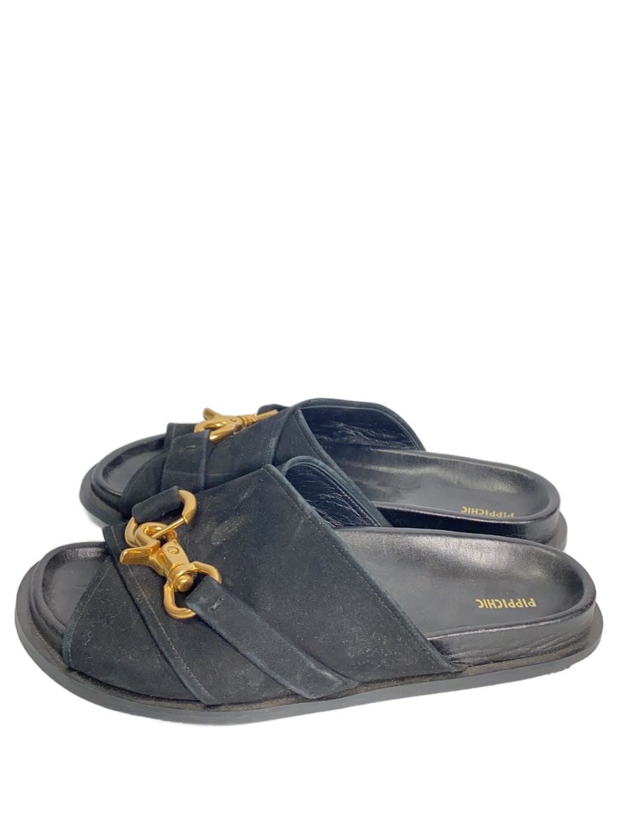 【中古】PIPPICHIC◆サンダル/40/BLK/スウェード【シューズ】