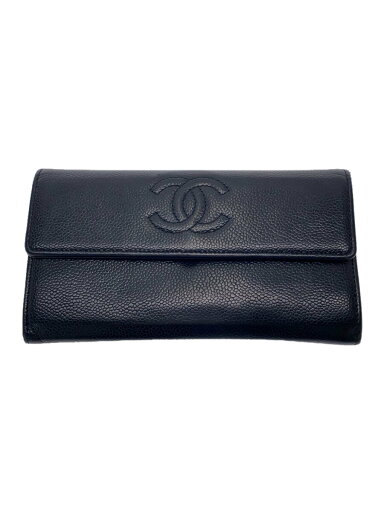 【中古】CHANEL◆長サイフ_キャビアスキン_ココマーク_BLK/牛革/BLK/無地/レディース【服飾雑貨他】 【中古】CHANEL◆長サイフ_キャビアスキン_ココマーク_BLK/牛革/BLK/無地/レディース【服飾雑貨他】