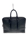 【中古】LOUIS VUITTON◆1)ポルト・ドキュマン・ヴォワヤージュ_ダミエ・グラフィット_BLK/PVC/BLK/総柄【バッグ】