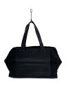 【中古】BOTTEGA VENETA◆トートバッグ/ナイロン/レザー/BLK/黒/イントレチャート【バッグ】