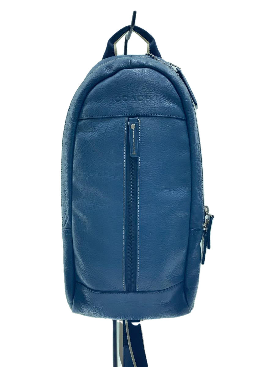 【中古】COACH◆ショルダーバッグ/レザー/BLU/F70811【バッグ】