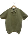 【中古】HUF◆HUF1984 KNIT POLO/ロゴ刺繍/ポロシャツ/M/ポリエステル/KHK【メンズウェア】(4)