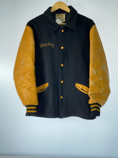 【中古】Bacharach Rasin Co/Varsity Jacket/アームレザースタジャン/38/ブラック【メンズウェア】 【中古】Bacharach Rasin Co/Varsity Jacket/アームレザースタジャン/38/ブラック【メンズウェア】