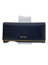 【中古】PRADA◆長サイフ/レザー/BLK/無地/メンズ【服飾雑貨他】(4)