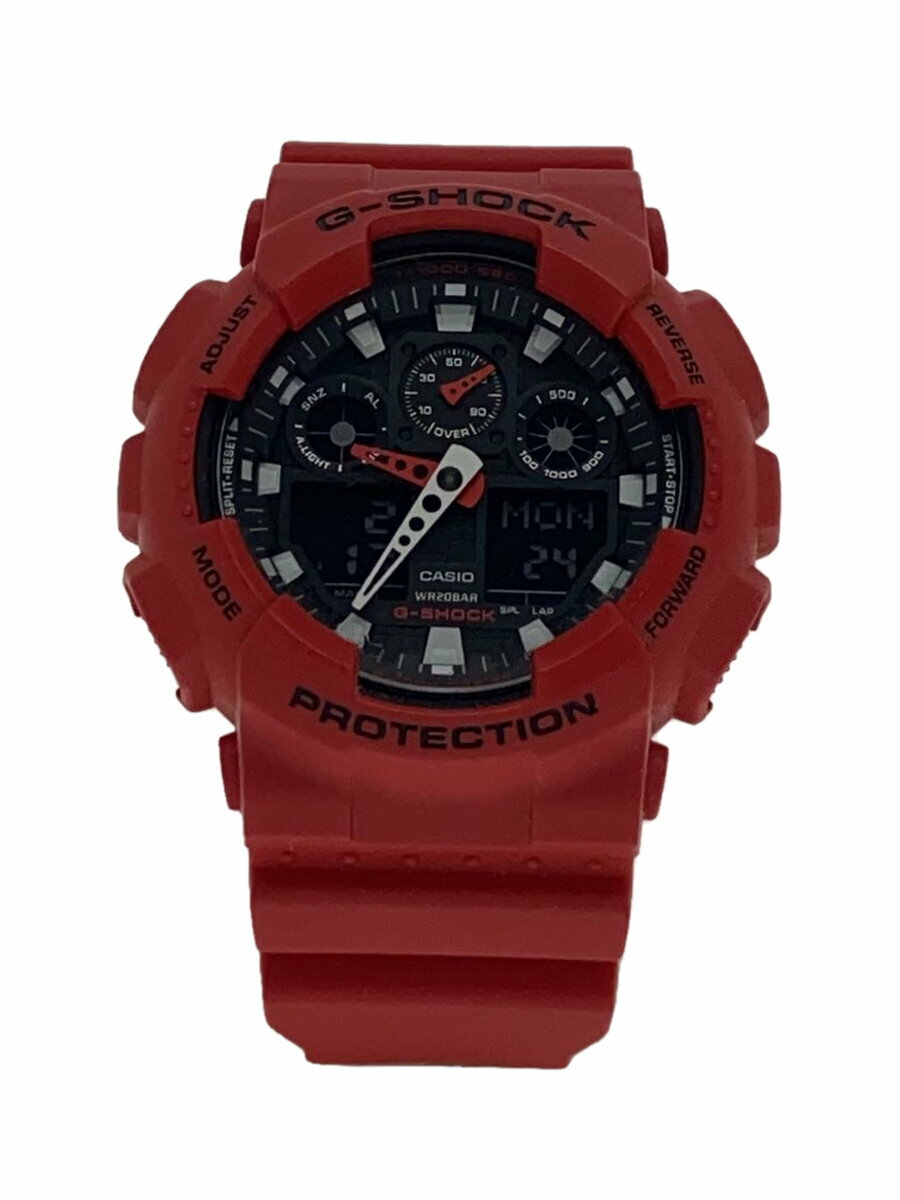 【中古】CASIO◆クォーツ腕時計・G-SHOCK/デジアナ/RED/RED【服飾雑貨他】