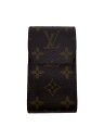 【中古】LOUIS VUITTON◆エテュイ・シガレット_モノグラム・キャンバス_BRW/レザー/BRW/メンズ【服飾雑貨他】