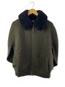 【中古】PRADA◆ニットベスト(厚手)/42/ウール/カーキ【メンズウェア】