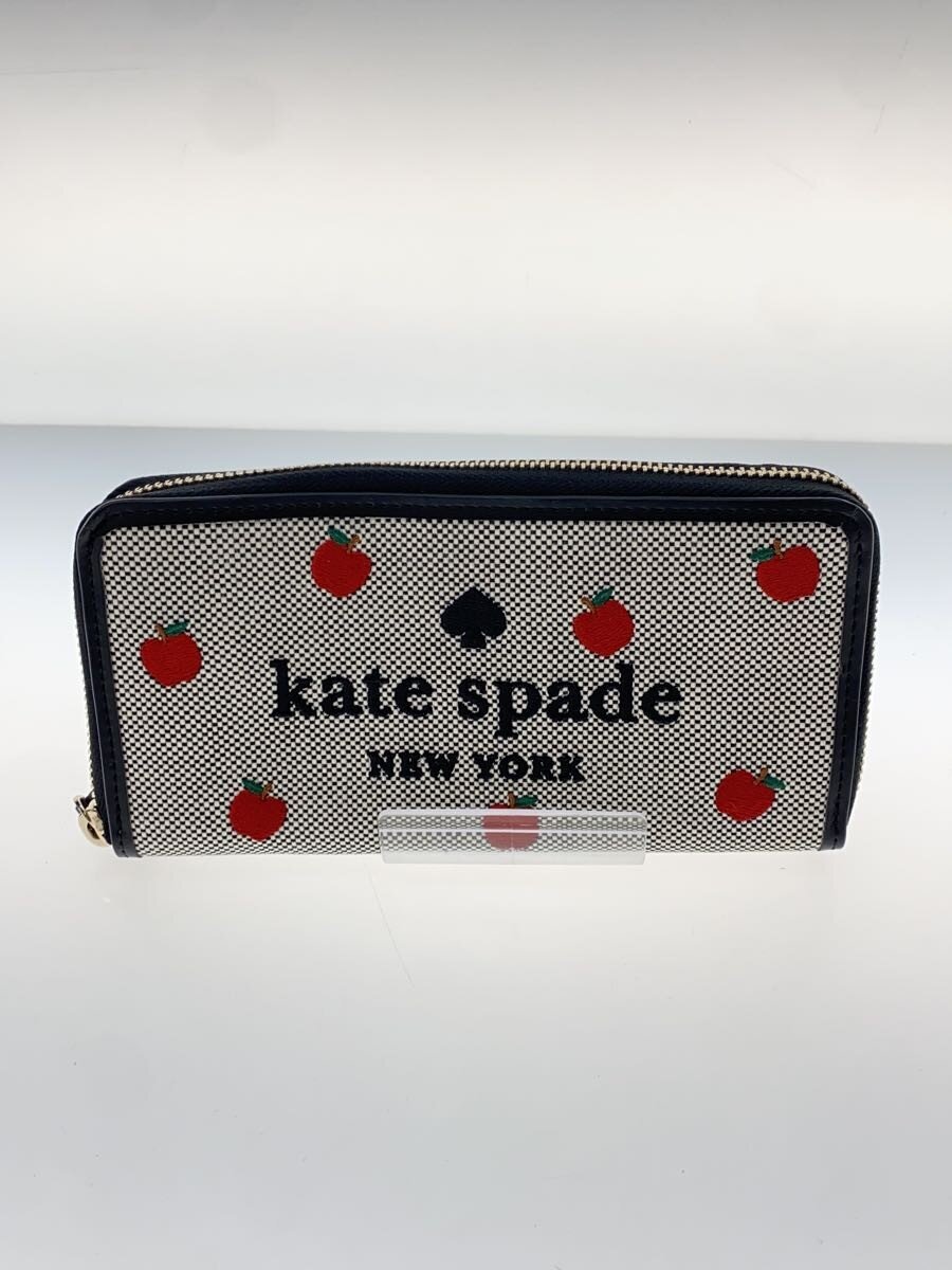 【中古】kate spade new york◆長財布/キャンバス/BLK/レディース/K8200【服飾雑貨他】