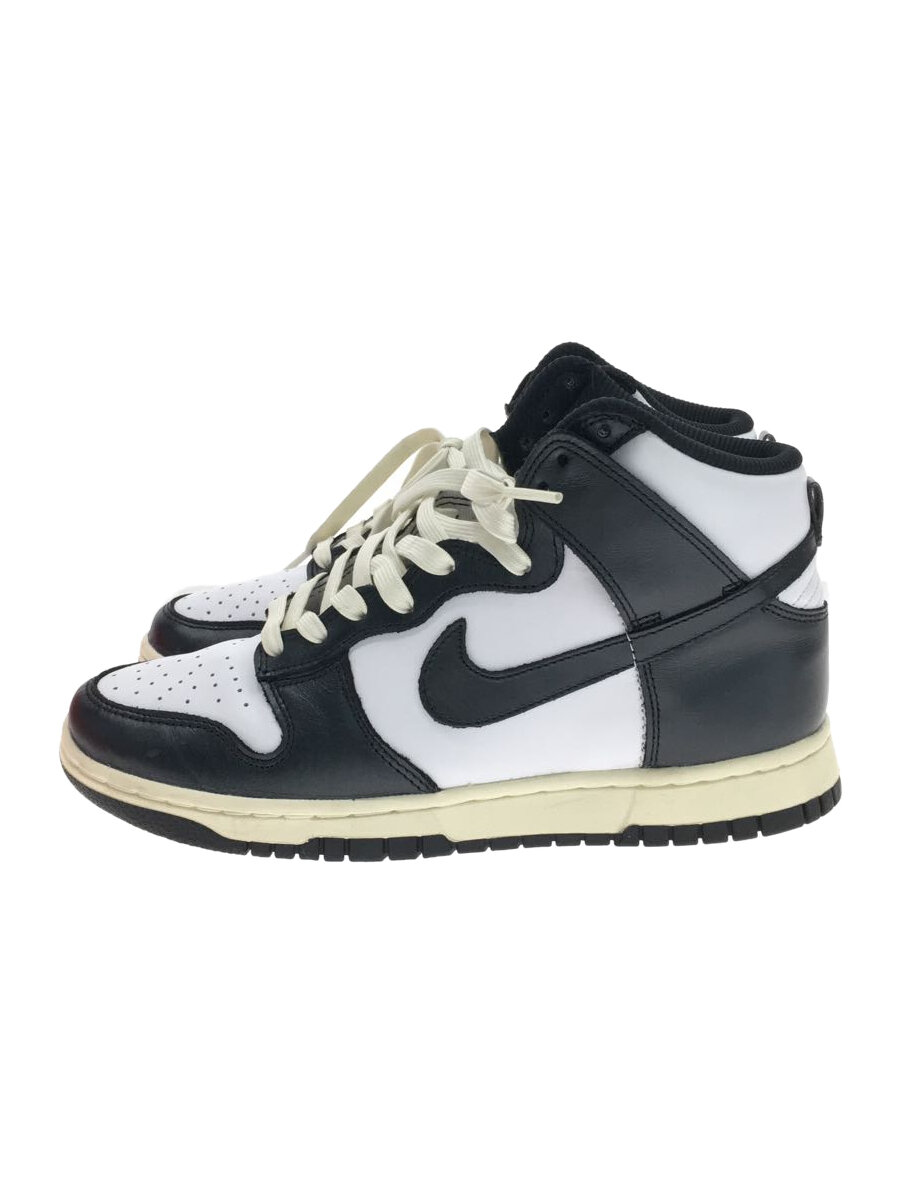 【中古】NIKE◆DUNK HI_ダンク ハイ/25.5cm/WHT/ブラック//【シューズ】