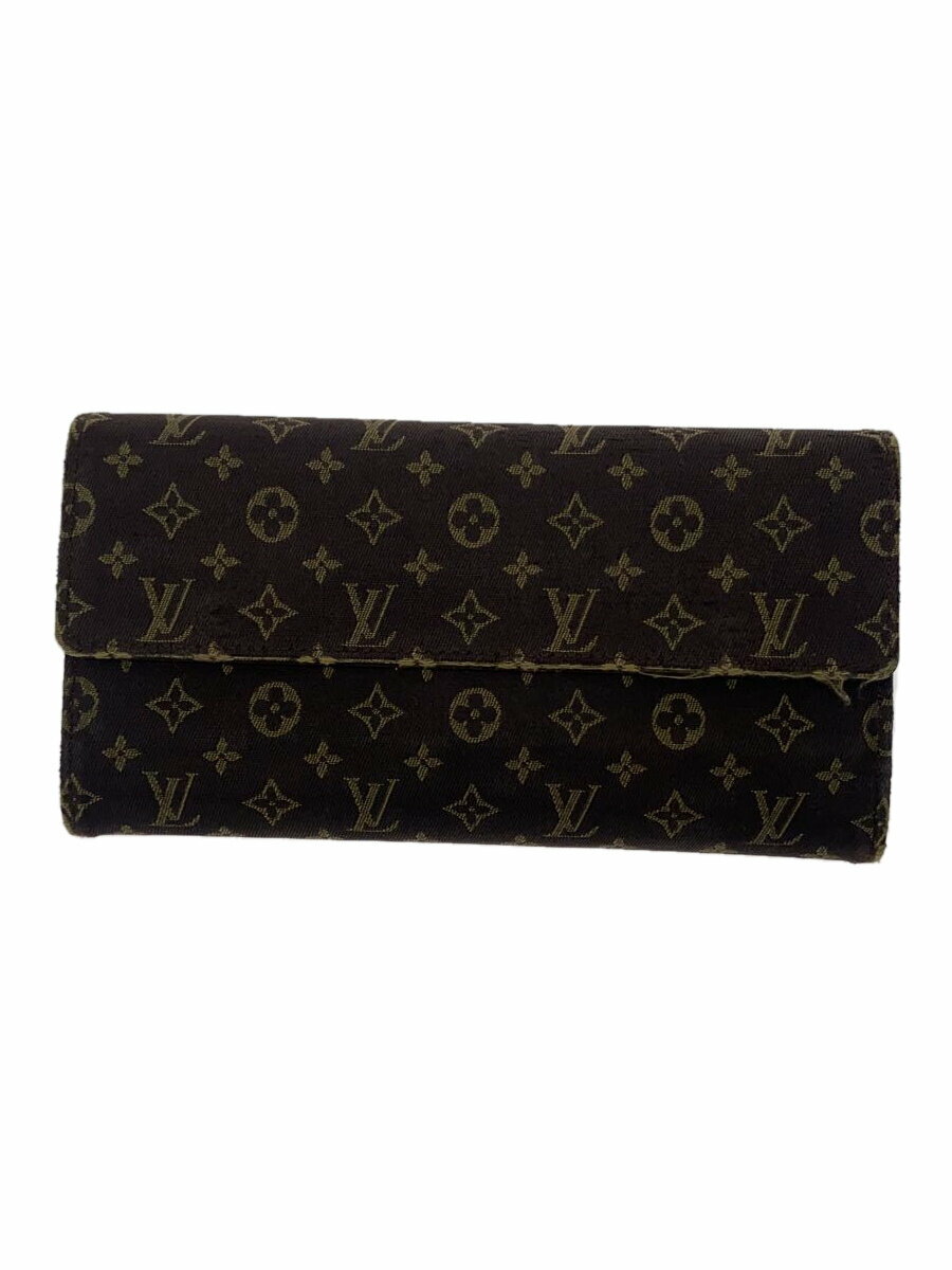 【中古】LOUIS VUITTON◆ポルト・フォイユ・サラ_モノグラム・ミニ・ラン_BRW/キャンバス/BRW/レディース【服飾雑貨他】