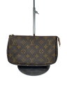 【中古】LOUIS VUITTON◆1)ポシェット・アクセソワール_モノグラム・キャンバス_BRW/PVC/BRW【バッグ】
