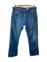 【中古】Lee◆ストレートパンツ/デニム/ブルー/無地/50s-60s/タブR/レザーパッチR.MRなし//【メンズウェア】