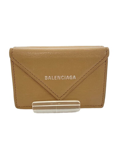 【中古】BALENCIAGA◆3つ折り財布/レザー/ベージュ/レディース/391446・6310・v・203437【服飾雑貨他】 【中古】BALENCIAGA◆3つ折り財布/レザー/ベージュ/レディース/391446・6310・v・203437【服飾雑貨他】