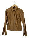 【中古】BOTTEGA VENETA◆長袖シャツ/--/レザー/CML/無地【レディースウェア】