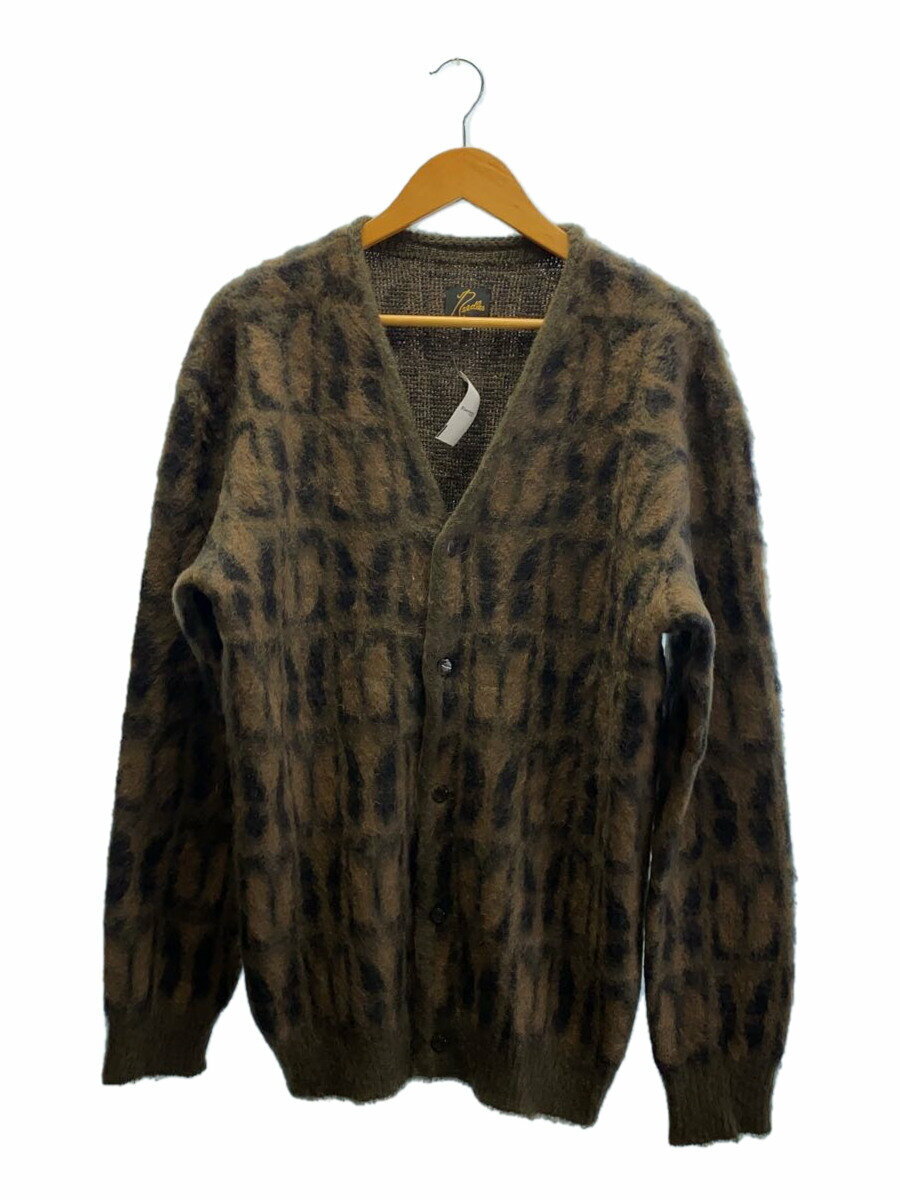 【中古】Needles◆Mohair Cardigan/23AW/カーディガン/M/モヘア/BRW/総柄/NS279【メンズウェア】
