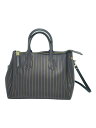 【中古】GIANNI CHIARINI◆2WAY/ハンドバッグ/グレー/ストライプ//【バッグ】