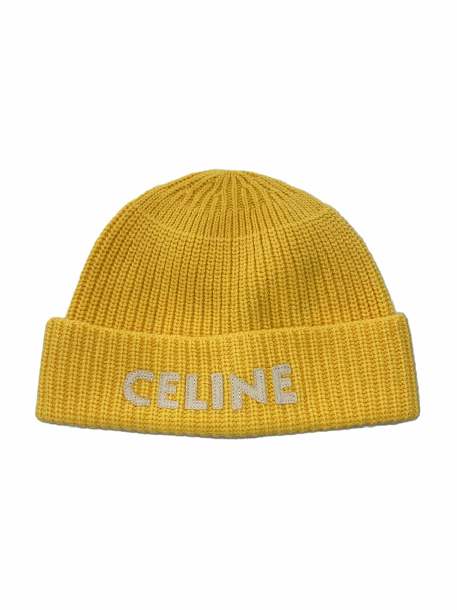 【中古】CELINE◆EMBROIDERED KNIT WOOL/ニットキャップ/ウール/レディース/2A61W535Q【服飾雑貨他】
