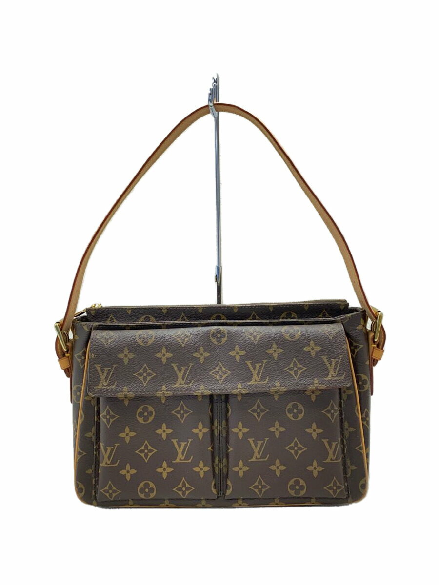 【中古】LOUIS VUITTON◆ヴィバシテGM_モノグラム・キャンバス_BRW/PVC/BRW【バッグ】
