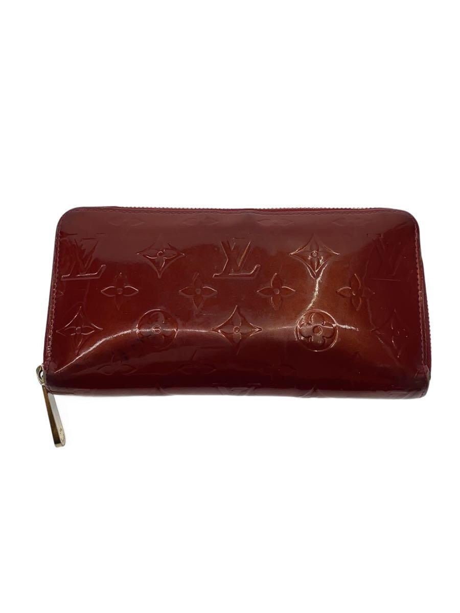 【中古】LOUIS VUITTON◆ジッピー・ウォレット_モノグラム・ヴェルニ/エナメル/RED/レディース【服飾雑貨他】