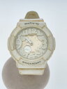 【中古】CASIO◆クォーツ腕時計/アナログ/ラバー/WHT/WHT//【服飾雑貨他】