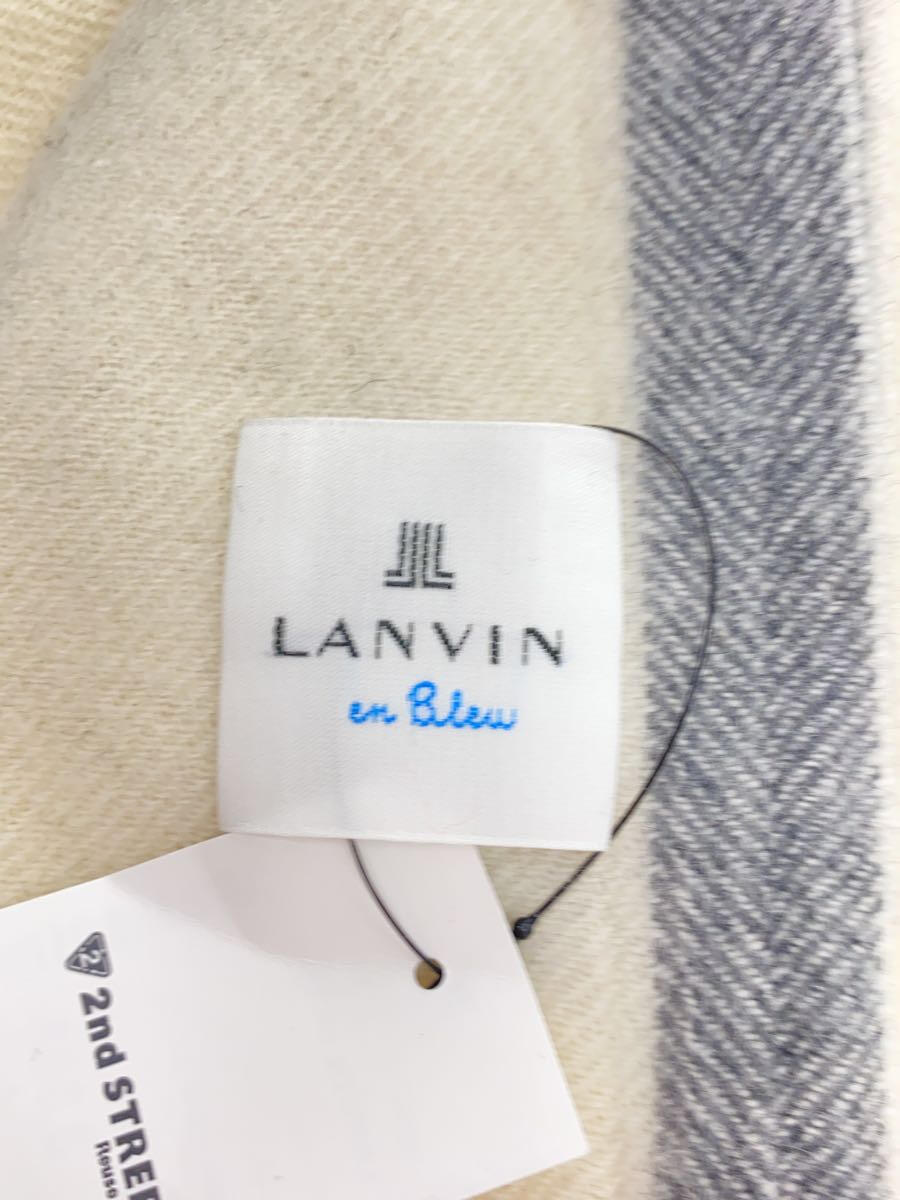 【中古】LANVIN en Bleu◆マフラー/ウール/アイボリー/無地/レディース/カシミヤ混【服飾雑貨他】 2