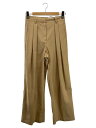 【中古】TODAYFUL◆Tuck Twill Trousers/38/ポリエステル/ベージュ/汚れ有【レディースウェア】