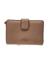 【中古】COACH◆2つ折り財布_オールレザー/レザー/BEG/レディース【服飾雑貨他】
