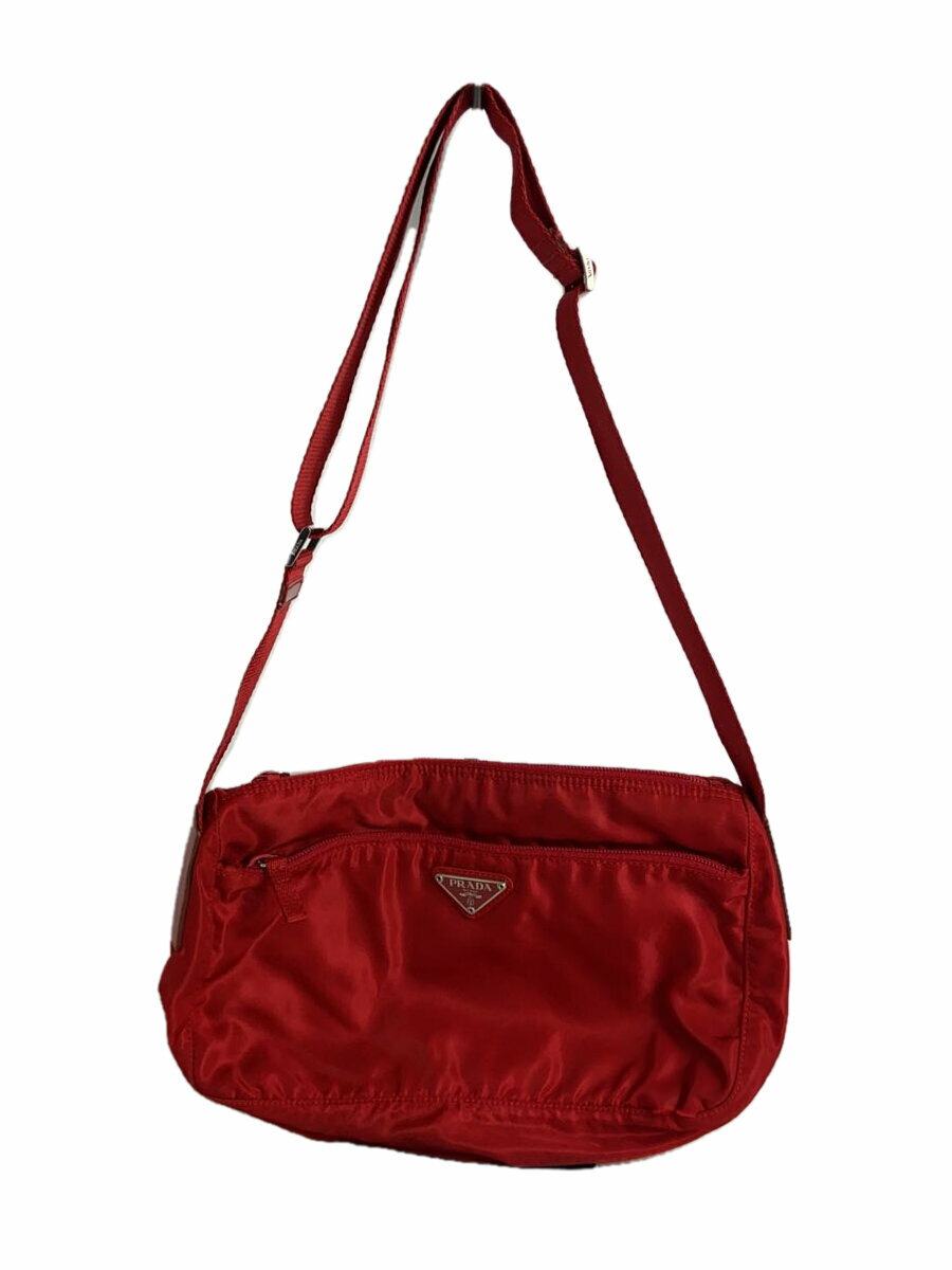 【中古】PRADA◆バッグ/レッド/破れ有/ヨゴレ有【バッグ】