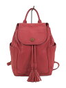 【中古】TORY BURCH◆リュック/レザー/RED/無地【バッグ】