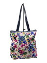 【中古】LESPORTSAC◆縦型トートバッグ/ナイロン/WHT/花柄【バッグ】
