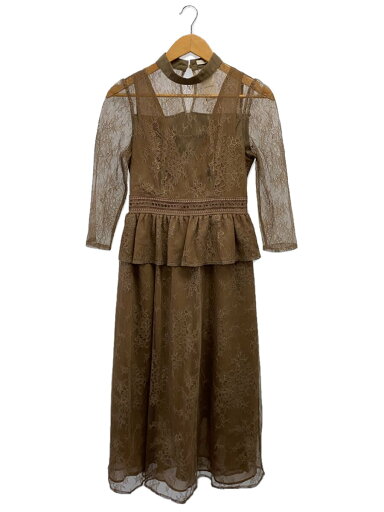 【中古】LEJA◆半袖ワンピース/FREE/ポリエステル/BRW/LJES221191【レディースウェア】 【中古】LEJA◆半袖ワンピース/FREE/ポリエステル/BRW/LJES221191【レディースウェア】