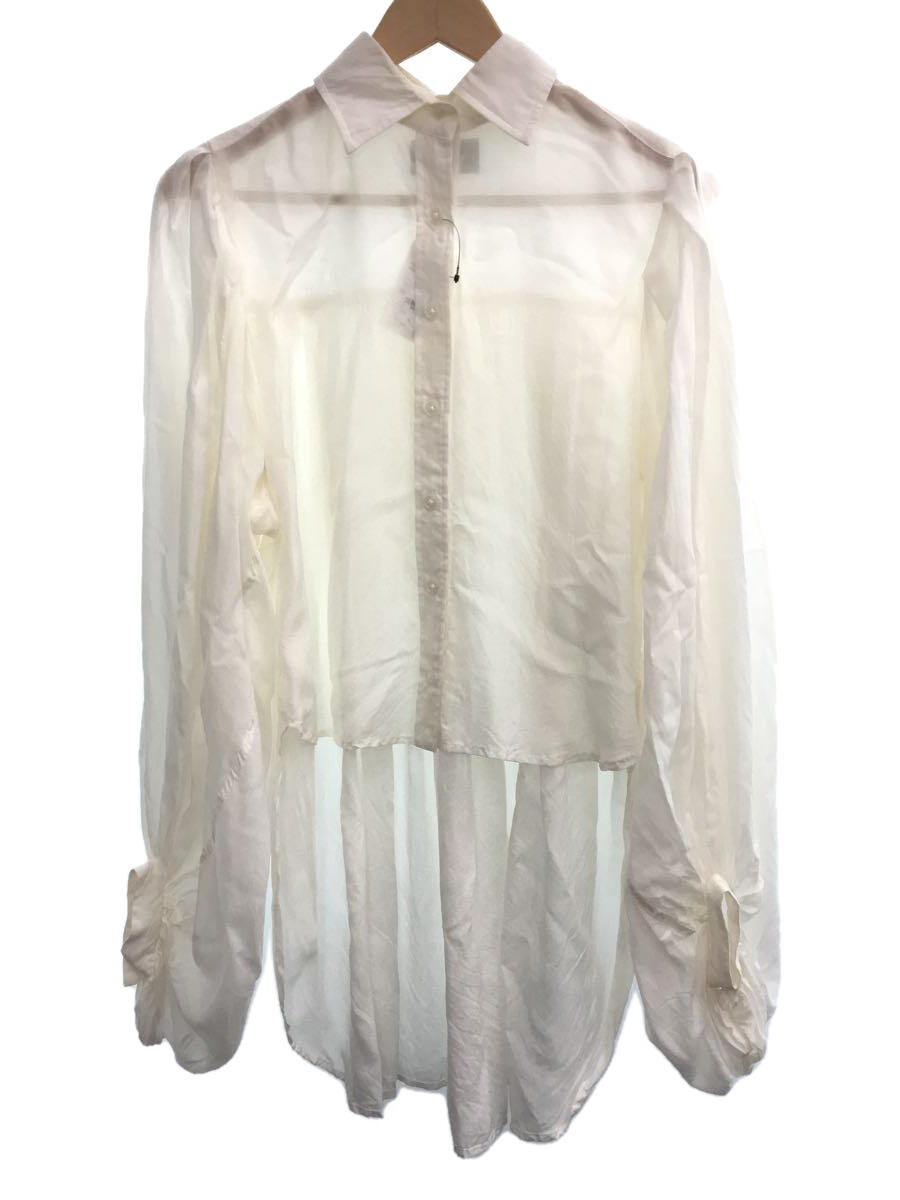 【中古】kolor◆長袖ブラウス/1/キュプラ/シルク//WHT/23SCL-B02118