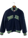 【中古】TOMMY HILFIGER◆ジャケット/XS/ポリエステル/dw14309/ブルー/リブライン/ボア/ワッペン/無地/ロゴ【レディースウェア】