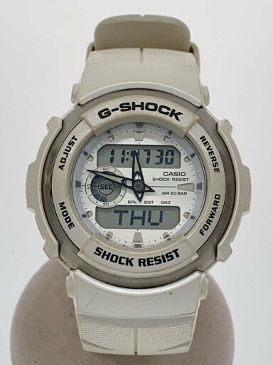 【中古】CASIO◆クォーツ腕時計・G-SHOCK/デジアナ/ラバー/WHT/WHT/SS【服飾雑貨他】 【中古】CASIO◆クォーツ腕時計・G-SHOCK/デジアナ/ラバー/WHT/WHT/SS【服飾雑貨他】