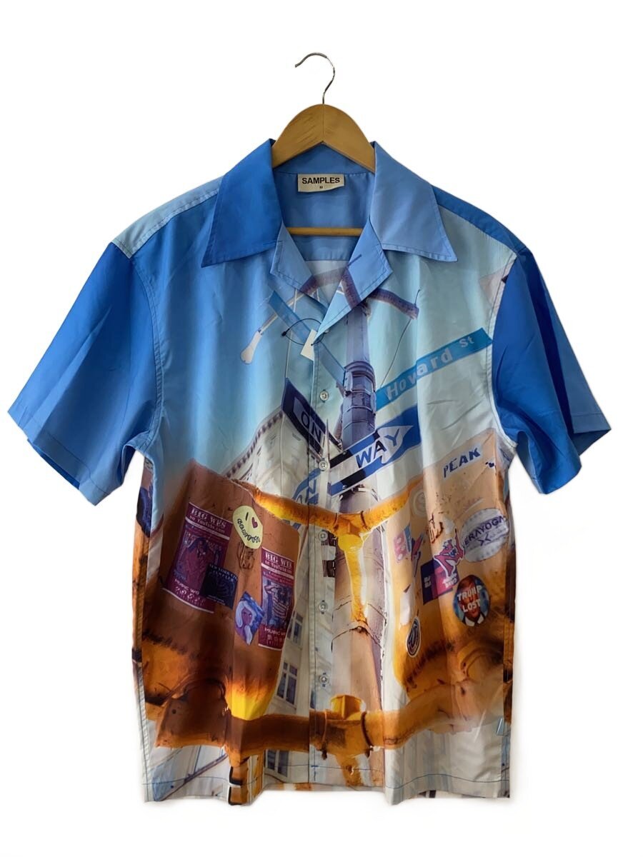 SAMPLES◆SUNSET S/S SHIRT MULTI/アロハシャツ/M/ポリエステル/BLU/総柄