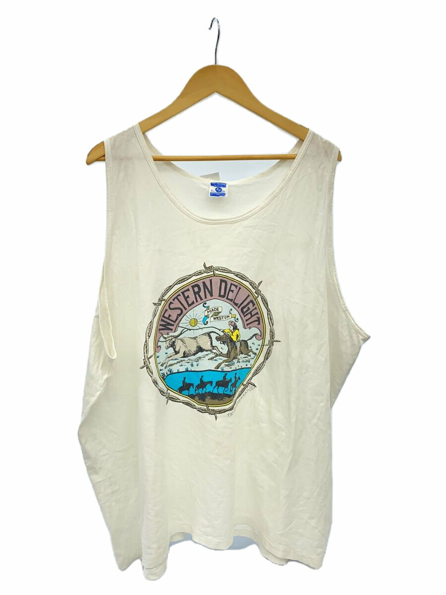【中古】POWELL◆タンクトップ/XXL/コットン/WHT/無地//【メンズウェア】