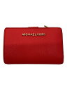 【中古】MICHAEL KORS◆2つ折り財布/レザー/RED/無地/レディース【服飾雑貨他】(4)